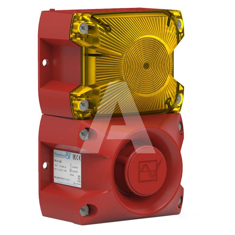 Sygnalizator optyczno-akustyczny PA X 1-05, żółty palnik ksenonowy, 100 dB, 80 tonów, 115 V AC, IP66, 23311153000