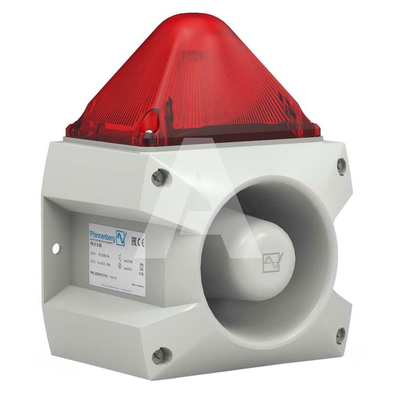Sygnalizator optyczno-akustyczny PA X 5-05, czerwony palnik ksenonowy, 105 dB, 80 tonów, 115 V AC, IP66, 23351155055