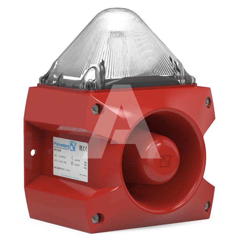 Sygnalizator optyczno-akustyczny PA X 5-05, biały palnik ksenonowy, 105 dB, 80 tonów, 230 V AC, IP66, 23351101000