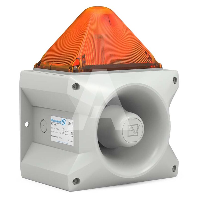 Sygnalizator optyczno-akustyczny PA X 10-10, pomarańczowy palnik ksenonowy, 110 dB, 80 tonów, 24 V DC, IP66, 23361804055
