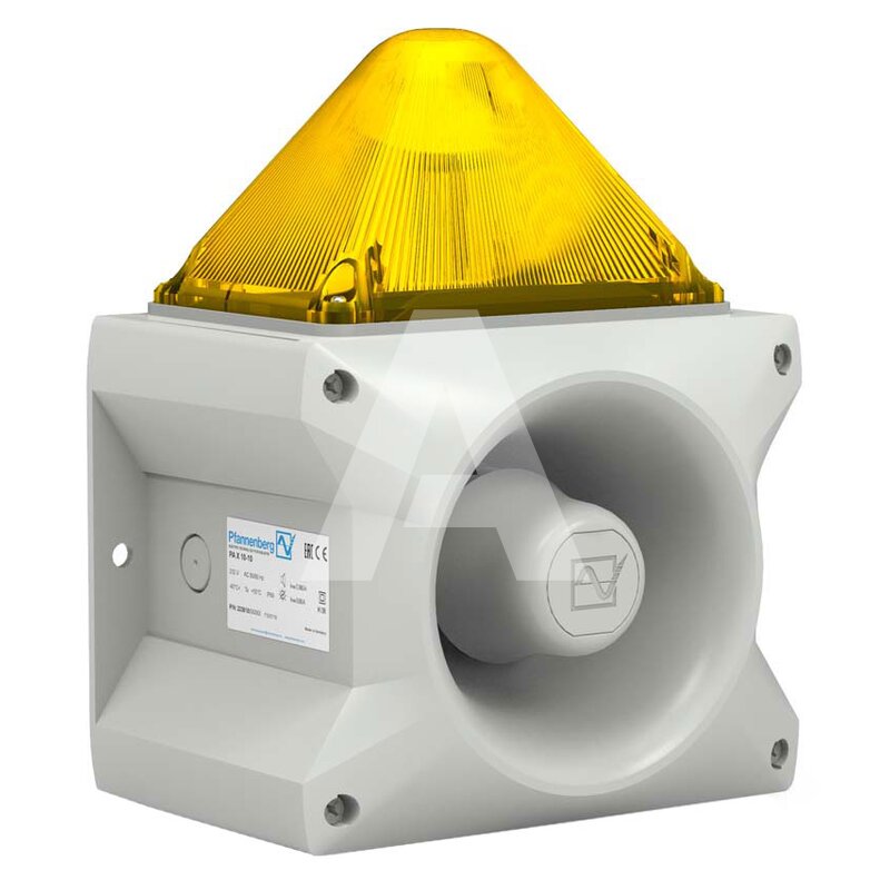Sygnalizator optyczno-akustyczny PA X 10-10, żółty palnik ksenonowy, 110 dB, 80 tonów, 24 V DC, IP66, 23361803055