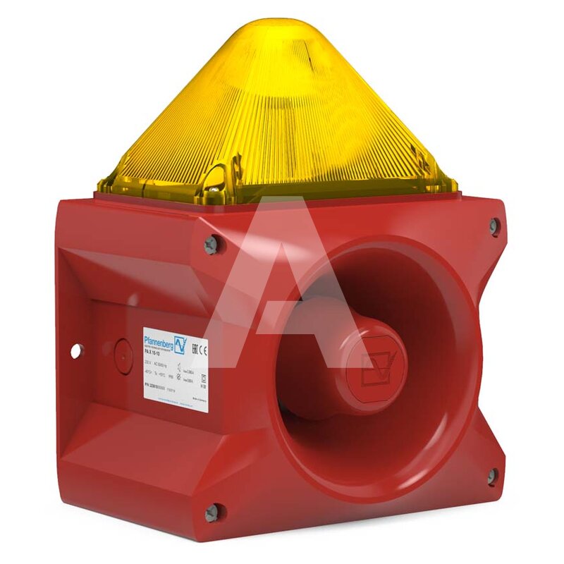 Sygnalizator optyczno-akustyczny PA X 10-10, żółty palnik ksenonowy, 110 dB, 80 tonów, 24 V DC, IP66, 23361803000