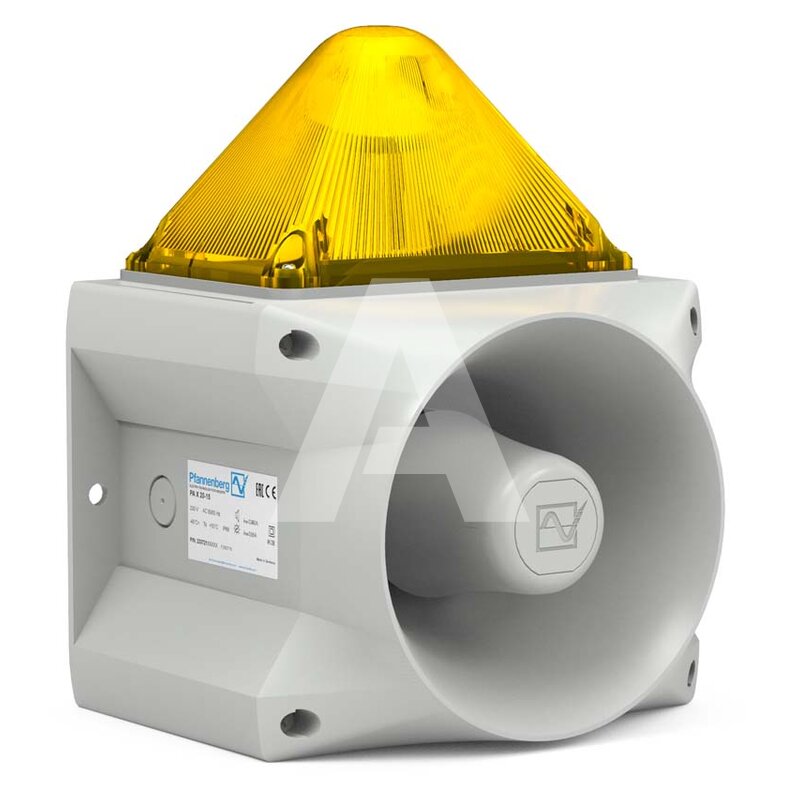 Sygnalizator optyczno-akustyczny PA X 20-15, żółty palnik ksenonowy, 120 dB, 80 tonów, 24 V DC, IP66, 23372803055