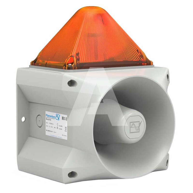 Sygnalizator optyczno-akustyczny PA X 20-15, pomarańczowy palnik ksenonowy, 120 dB, 80 tonów, 115 V AC, IP66, 23372154055