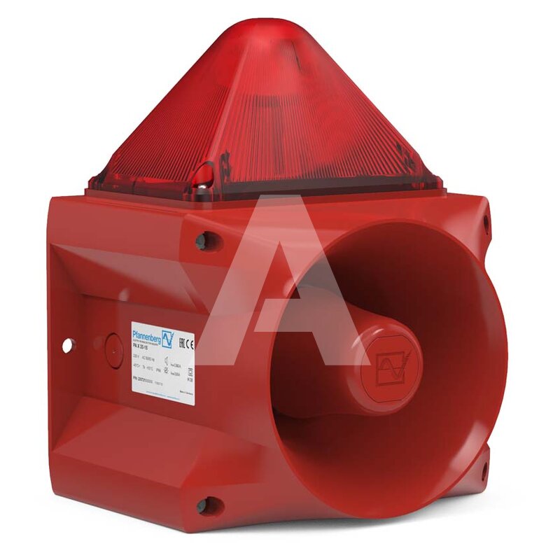 Sygnalizator optyczno-akustyczny PA X 20-15, czerwony palnik ksenonowy, 120 dB, 80 tonów, 230 V AC, IP66, 23372105000