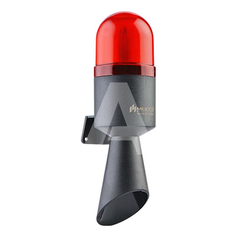 Sygnalizator optyczno-akustyczny SNT-B71, czerwony LED, 112 dB, 16 tonów, 40-260 V AC/DC, IP65, SNT-B712-1