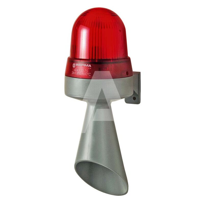 Sygnalizator optyczno-akustyczny 424, czerwony LED, 98 dB, 1 ton, 24 V AC/DC, IP65, 42412075