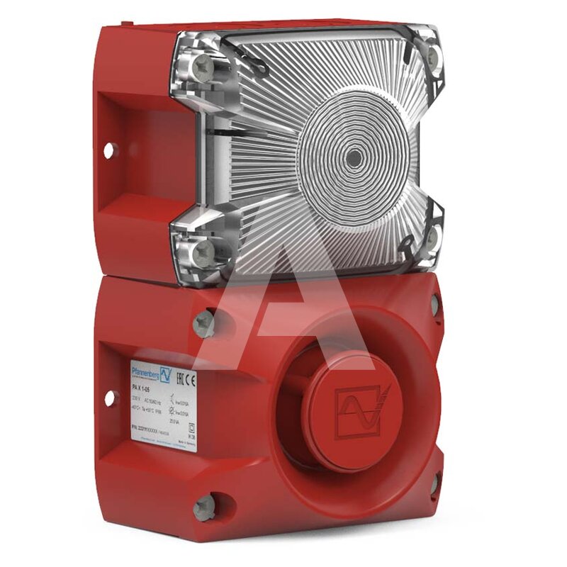 Sygnalizator optyczno-akustyczny PA X 1-05, biały palnik ksenonowy, 100 dB, 80 tonów, 115 V AC, IP66, 23311151000