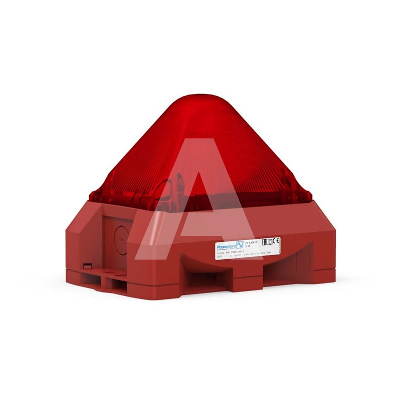 Sygnalizator optyczno-akustyczny PY X-MA-10, czerwony palnik ksenonowy, 100 dB, 8 tonów, 24 V AC/DC, IP66, 21555815000