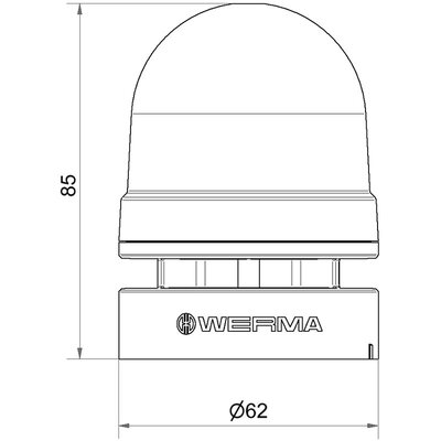 Sygnalizator optyczno - akustyczny 460, żółty LED, 95 dB, 2 tony, 12 V AC / DC, IP66, 46032074 - schemat