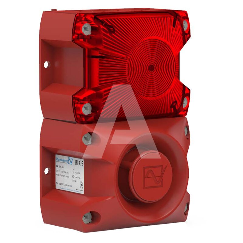 Sygnalizator optyczno-akustyczny PA X 1-05, czerwony palnik ksenonowy, 100 dB, 80 tonów, 115 V AC, IP66, 23311155000