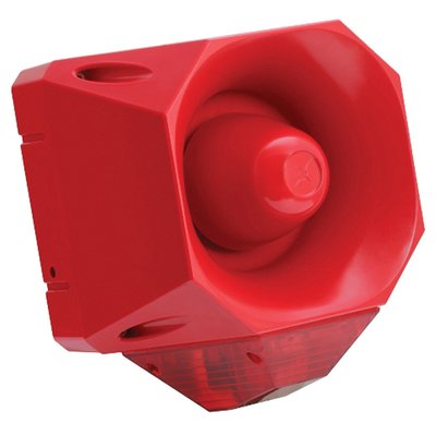 Sygnalizator optyczno-akustyczny Asserta AV, czerwony palnik ksenonowy, 120 dB, 42 tonów, 24 V DC, IP66, ASSB24120RRL