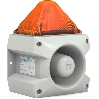 Sygnalizator optyczno-akustyczny PA X 5-05, pomarańczowy palnik ksenonowy, 105 dB, 80 tonów, 115 V AC, IP66, 23351154055