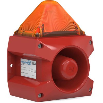 Sygnalizator optyczno-akustyczny PA X 5-05, pomarańczowy palnik ksenonowy, 105 dB, 80 tonów, 230 V AC, IP66, 23351104000