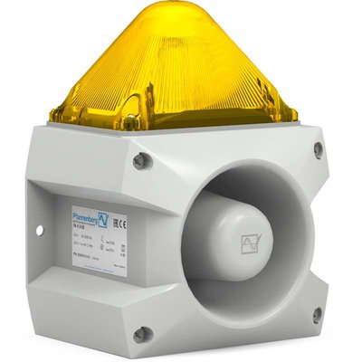 Sygnalizator optyczno-akustyczny PA X 5-05, żółty palnik ksenonowy, 105 dB, 80 tonów, 230 V AC, IP66, 23351103055