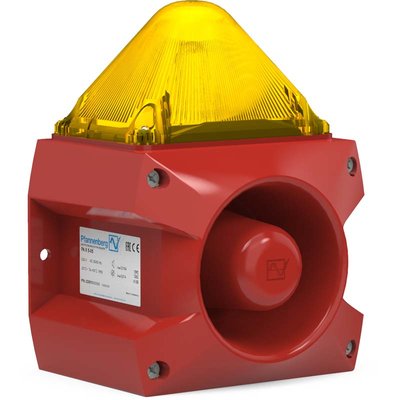 Sygnalizator optyczno-akustyczny PA X 5-05, żółty palnik ksenonowy, 105 dB, 80 tonów, 24 V DC, IP66, 23351803000