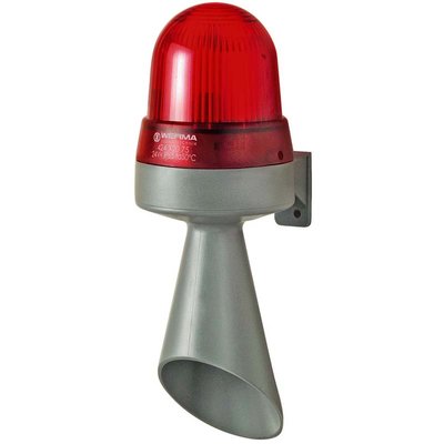 Sygnalizator optyczno-akustyczny 424, czerwony LED, 98 dB, 1 ton, 24 V AC/DC, IP65, 42412075
