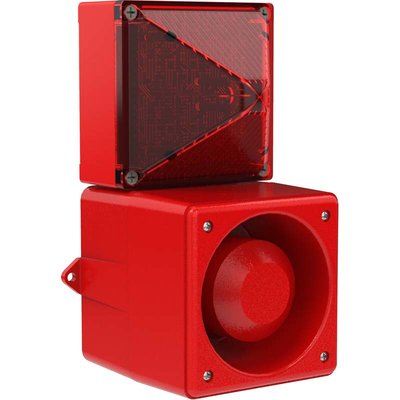Sygnalizator optyczno-akustyczny DSF10, czerwony palnik ksenonowy, 110 dB, 32 tony, 115 V AC, IP67, 23112155000