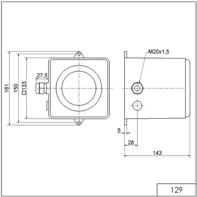Sygnalizator akustyczny 110 dB, 129, 230 V AC, 12905268
 - schemat