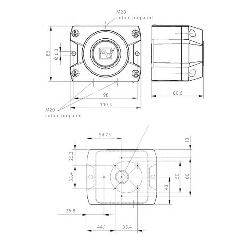 Sygnalizator akustyczny czerwony, PA 1 SSM, 24 V DC, 23310800005 - wymiary