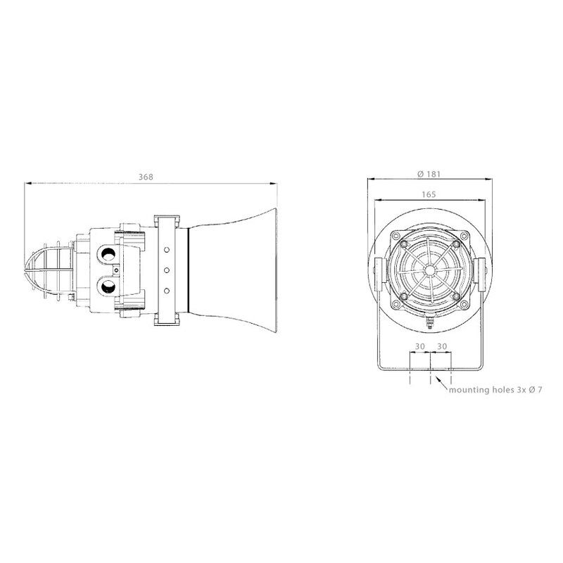 Sygnalizator optyczno-akustyczny czerwony, 110 dB, BexCS, 24 V DC, 32074805000
