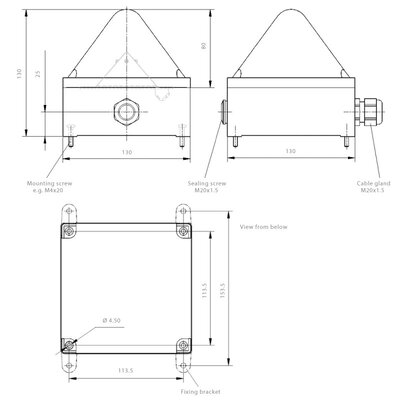 Sygnalizator optyczny żółty, 21108633009 - wymiary