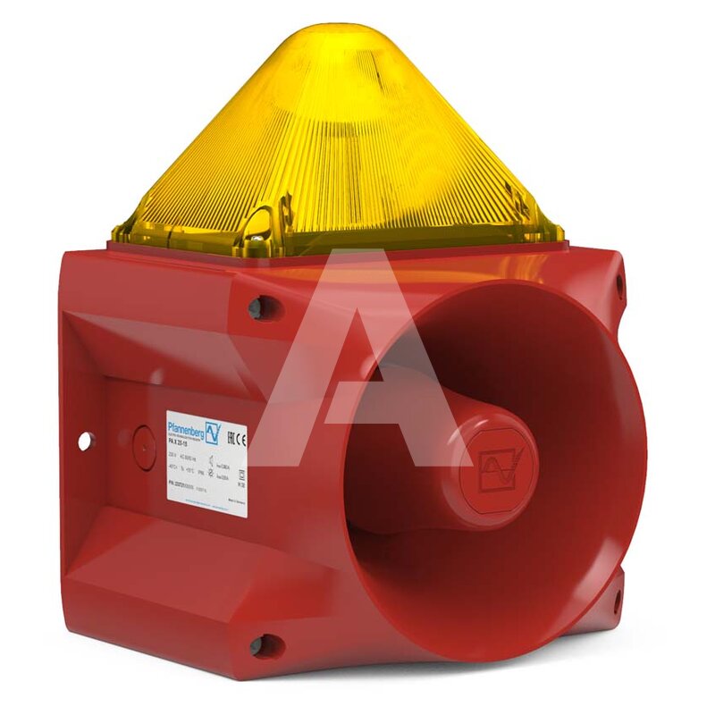 Sygnalizator optyczno - akustyczny żółty, 120dB, PA X 20-15, 230 V AC, 23372103001