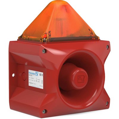 Sygnalizator optyczno - akustyczny pomarańczowy, 110dB, PA X 10-10, 24 V DC, 23361804001