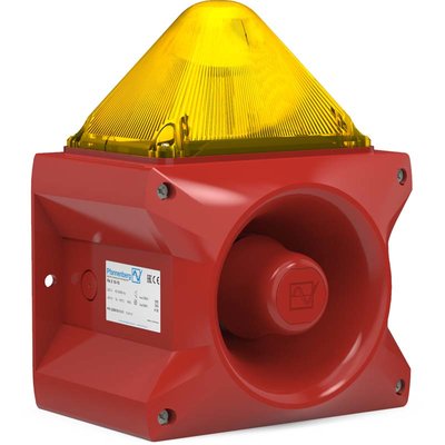 Sygnalizator optyczno - akustyczny żółty, 110dB, PA X 10-10, 24 V DC, 23361803001
