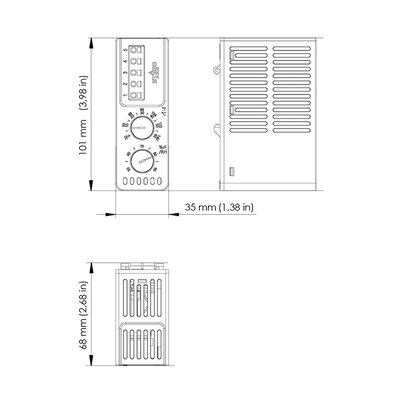 Higroterma elektroniczna ETF 012, zakres regulacji NC/NO od 0°C do 60°C, od 50% do 90% RH, 24-240 V AC/DC, UL, 01260.0-01 - schemat