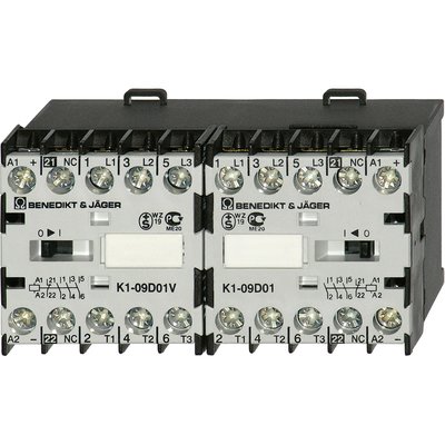 Miniaturowy układ rewersyjny 3P, 230 V AC, 12 A, 5,5 kW, 1NO, K1W12D10MC 230