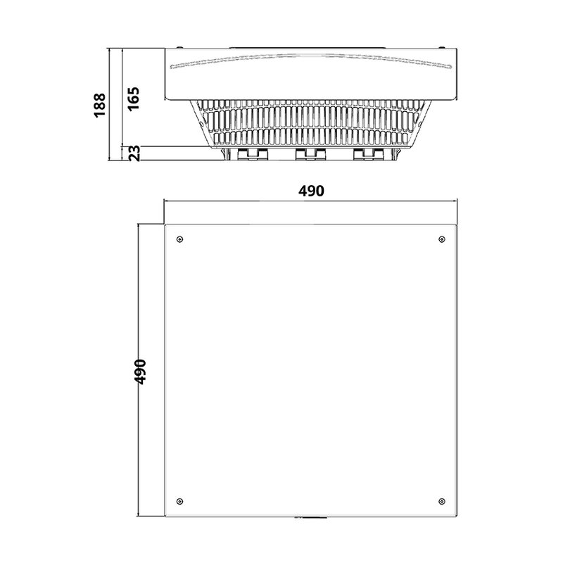 Kratka wentylacyjna, TSF25U12000000 - schemat