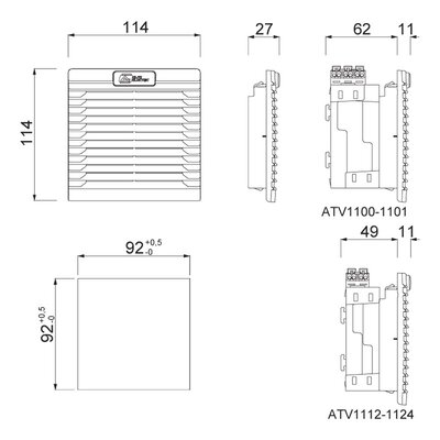 Wentylator filtrujący ATV1112 - rysunek