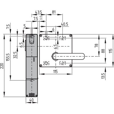 System klamkowy AZ/AZM201-B30-LTAG1P1, 103013498 - wymiary