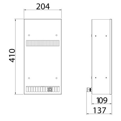 Wymiennik powietrze / powietrze typu Indoor XVA16U1303 - schemat