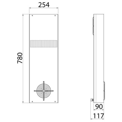 Wymiennik powietrze / powietrze typu Indoor XVA35T0120 - schemat