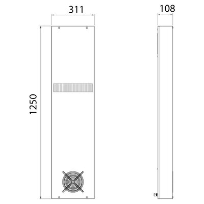 Wymiennik powietrze / powietrze typu Indoor XVA80U1303 - schemat