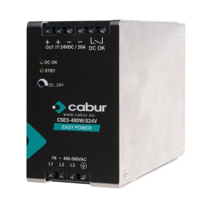 Zasilacz 3-fazowy, wejście 400–500 V AC / wyjście 24 V DC, 20 A, CSE3-480W/024V/AB