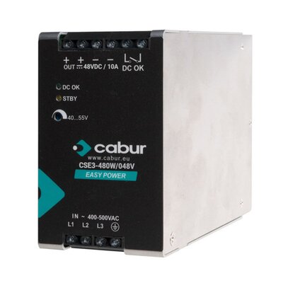 Zasilacz 3-fazowy, wejście 400–500 V AC / wyjście 48 V DC, 10 A, CSE3480W/048V/AB