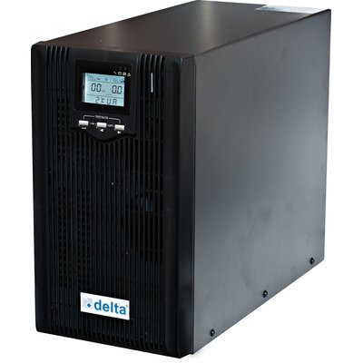 Zasilacz UPS Delta online 1 KVA/0,9 kW, 1 faza, akumulatory dające podtrzymanie 30 min, Crystal, UPSCL1000-4x20