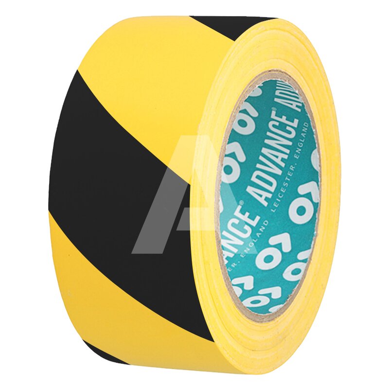 Taśma ostrzegawcza PVC, AT8 50/33 żółto-czarna