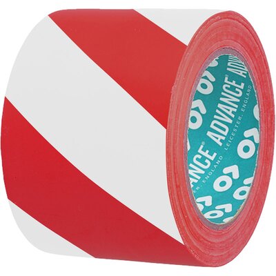 Taśma ostrzegawcza PVC, AT8 100/33 biało-czerwona