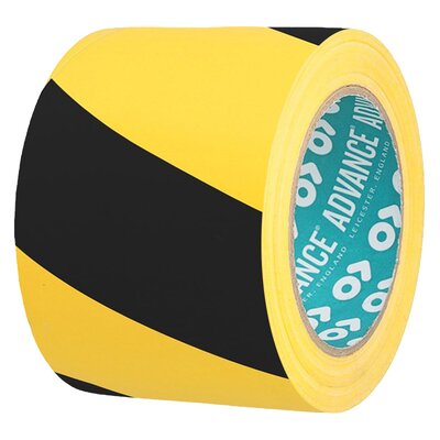 Taśma ostrzegawcza PVC, AT8 100/33 żółto-czarna