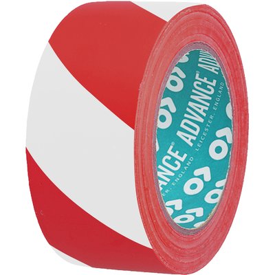 Taśma ostrzegawcza PVC, AT8 50/33 biało-czerwona