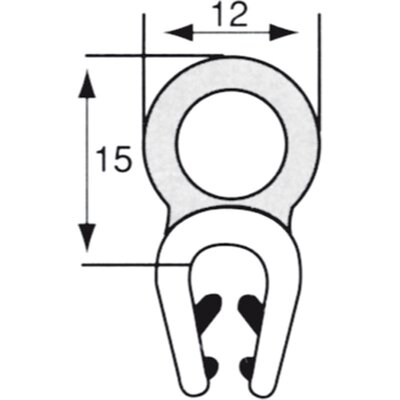 Zabezpieczenie krawędzi 2,5 mm do 3,5 mm z uszczelką, TS15/50
