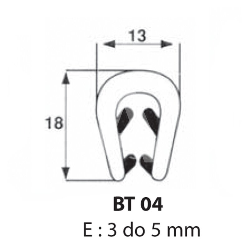 Zabezpieczenie krawędzi 3 mm do 5 mm, BT04/50
