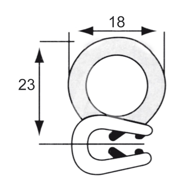 Zabezpieczenie krawędzi 2,5 mm do 3,5 mm z uszczelką, TC22/40