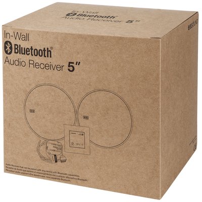 Odbiornik Bluetooth, montowany w ścianę, biały z głośnikami 5'', 52909