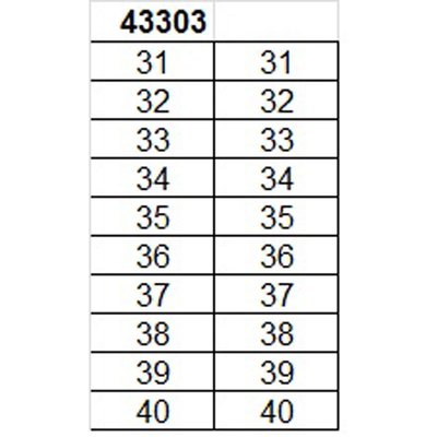 Oznacznik na złącze "31-40", 43303