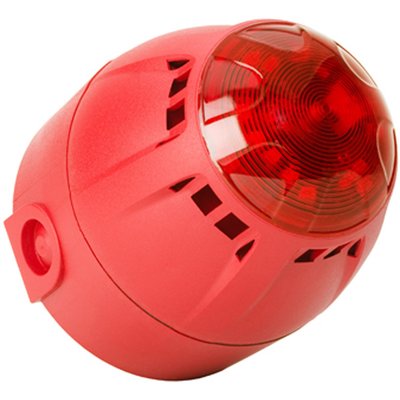 Sygnalizator optyczno-akustyczny Chiasso Razor, czerwony LED, 100 dB, 39 tonów, 9-28 V DC, IP65, CH100AVRLDR